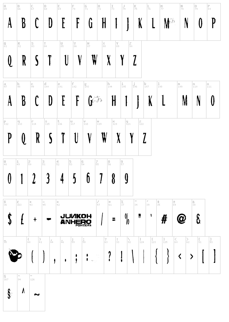 RGMB 6044 Str font map